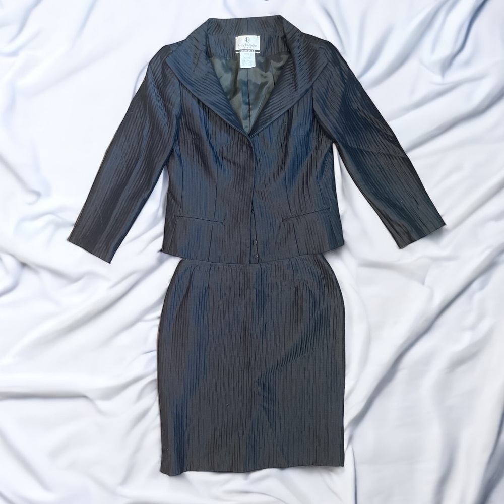 Vintage Guy Laroche Set Blazer Jacket Mini Skirt Set